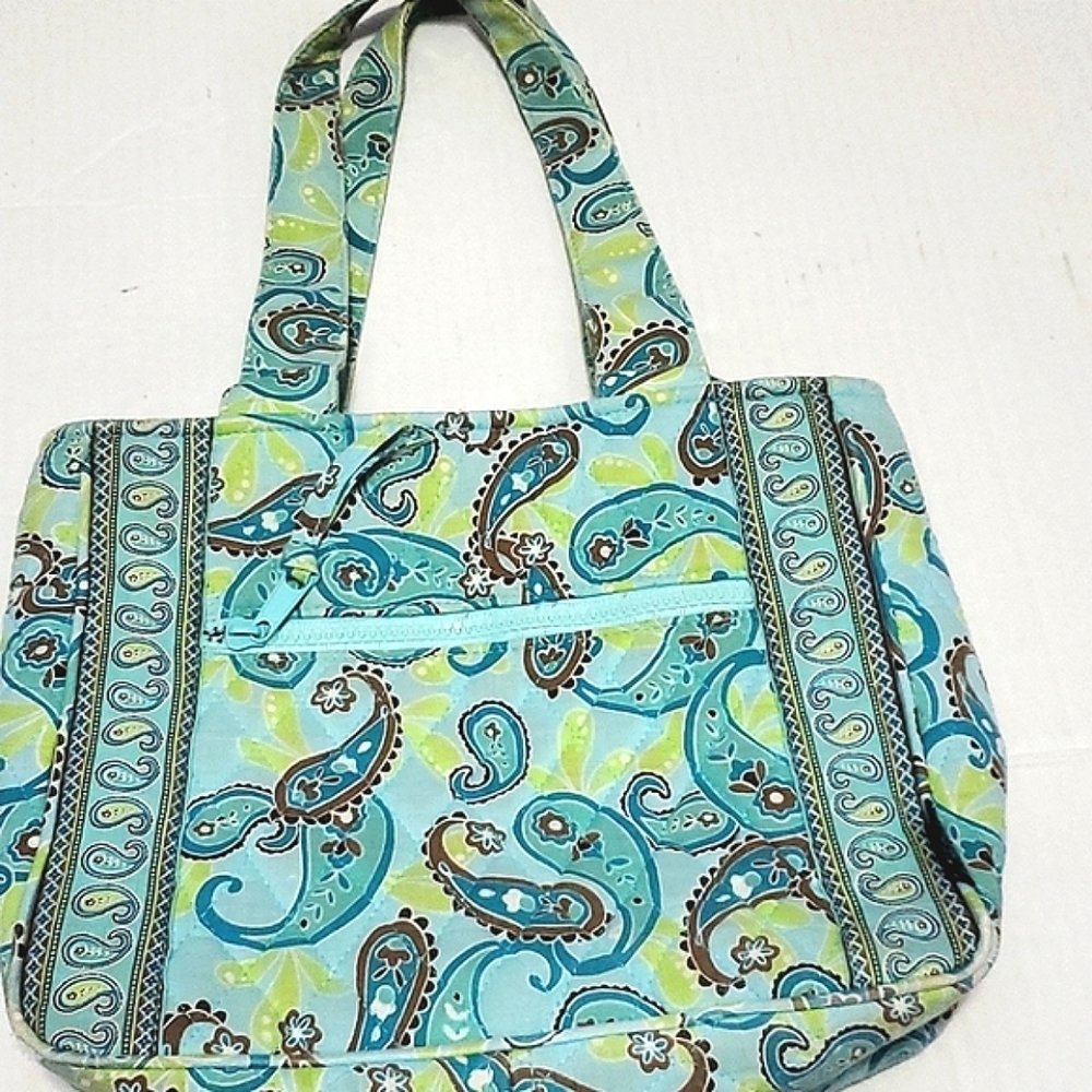VTG Maggi B Teal Bohemian Gypsy Hippie Retro Paisley Summer Tote Bag